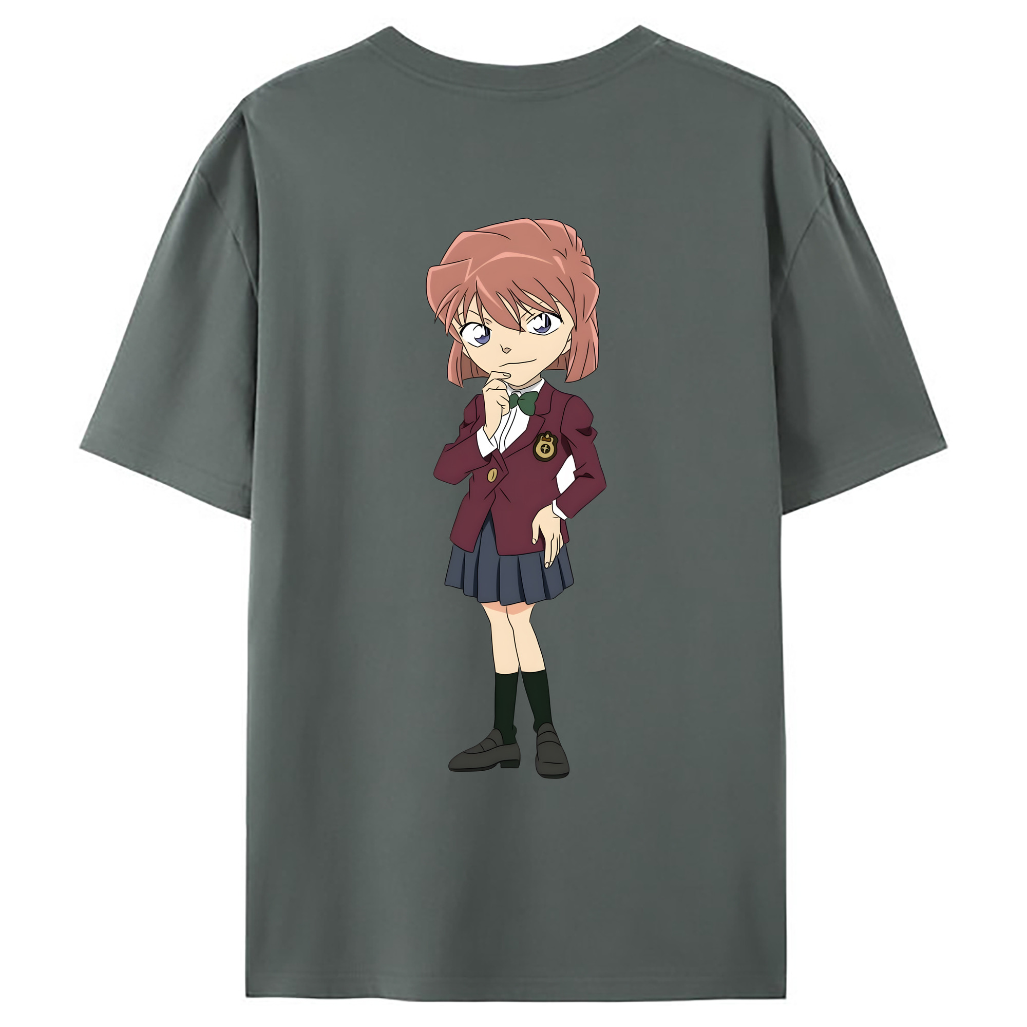 （画像用） 名探偵コナン 灰原 哀 はいばら あい Detective Conan Anita Hailey、Vi Graythorn Haibara Ai 綿100％ メンズ半袖Tシャツ（バックプリント） 通気性